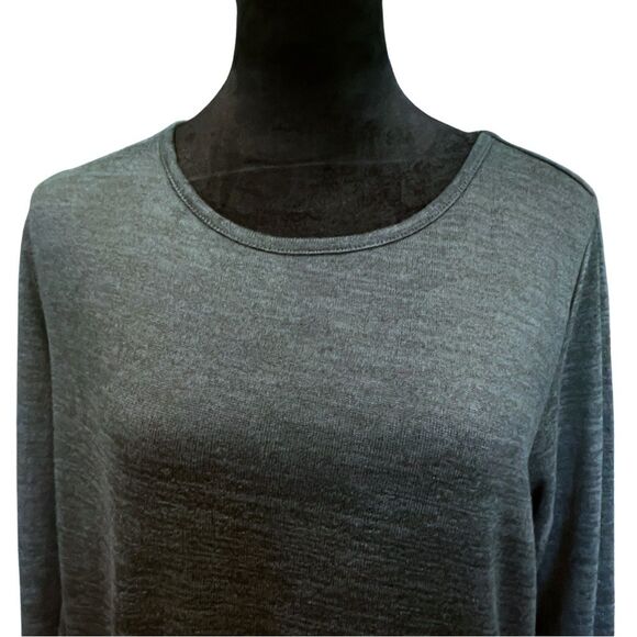 DG2 by Diane Gilman Charcoal Long Sleeve Top, Size Large - Picture 4 of 10
